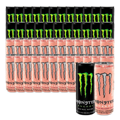 Monster Energy Green + Peachy Keen 355mL 48 Cans (24 Cans Each)