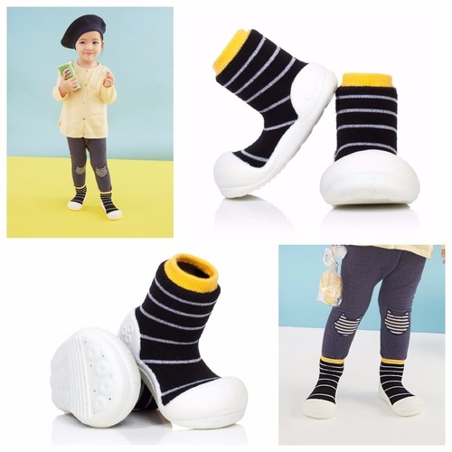 ATTIPAS URBAN YELLOW ergonomical child sock shoes minimalist rubber bottom soles
