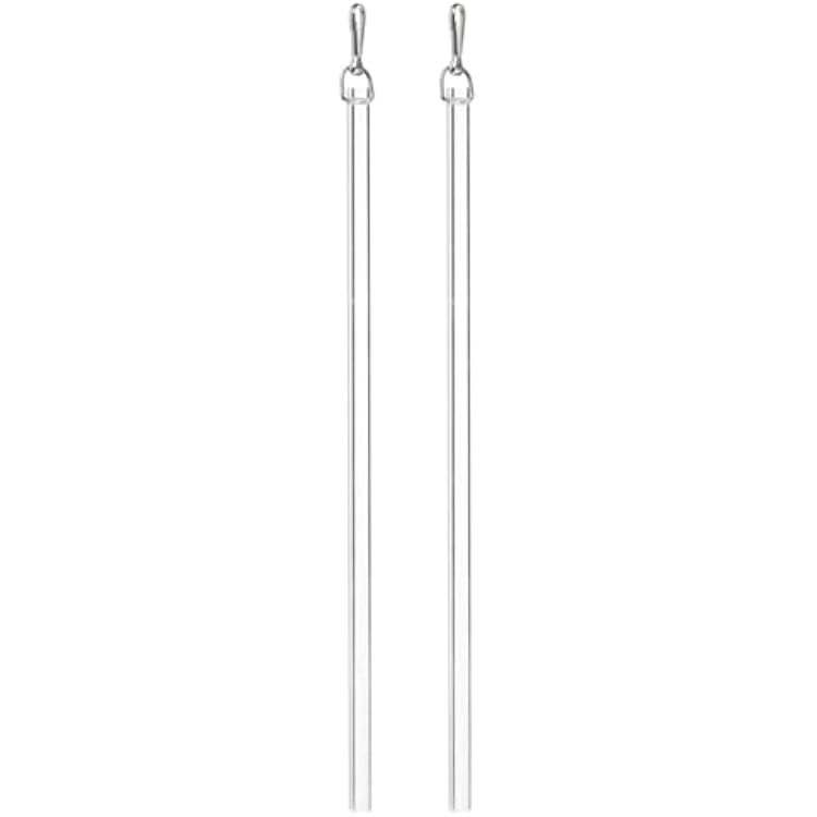 uxcell 2Pcs 17Clear Curtain Pull Rod, Acrylic Blind Wand Replacement Part with Hook, Window Blind Tilt Wand for Window Opener Accessory