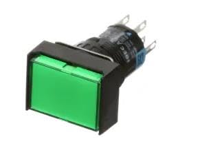 IDEC AL6H-P4-G 16 MM, 24 V AC/DC, 50/60 HZ, A6 Series, Green, Illuminated, IP40, Pilot Light, Rectangular Bezel