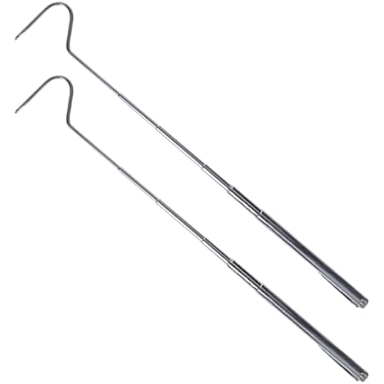 DOITOOL 2pcs Retractable Snake Hooks Premium Reptile Catching Tools Lightweight for Handling Snakes Easy to Carry for Reptiles