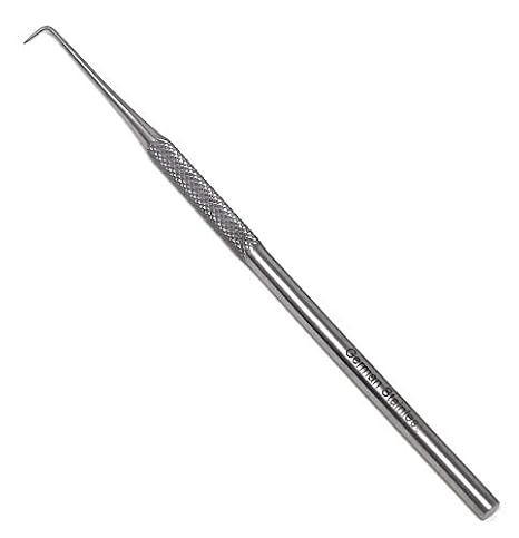 Single Ended Micro Fine Point Full Curved Right Angled Dissecting Needle 90 Degree Angle, Stainless Steel 5.5" (14cm)