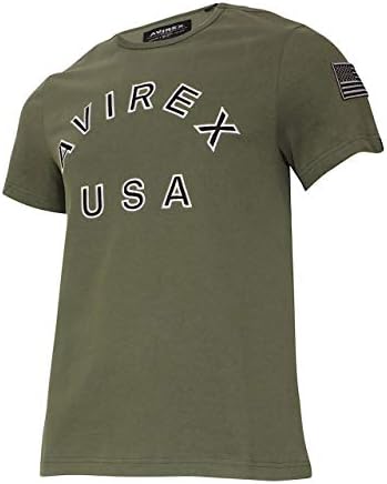 Avirex Mens US Short Sleeve Crew Neck Cotton T-Shirt