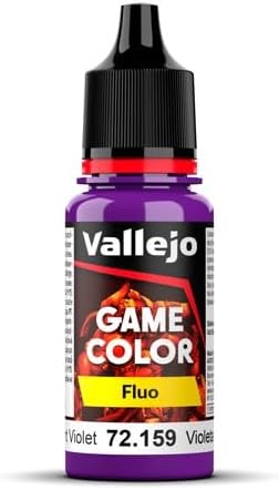 Vallejo - Game Color | Fluorescent Violet Paint | Perfect for Airbrushing and Great Adhesion to Figurines and Scale Models | 17 ml (0,58 fl.oz.)