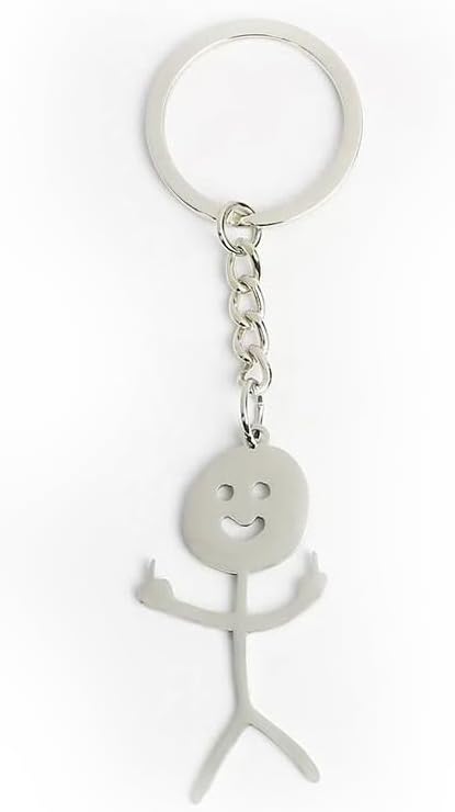 Spelt Stickman Metal Keychain