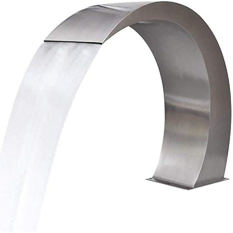 Swimming Pool Fountains,Garden Waterfall Pool Fountains Stainless Steel Pool Waterfall Fountains Silver for In Ground Pools Garden,Outdoor Fountains