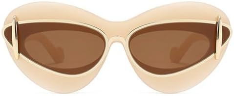 Sexy Y2k Punk Cat Eye Sunglasses Women 2024 Luxury Vintage Sun Glasses For Ladies Retro Double Frame Eyewear Shades UV400