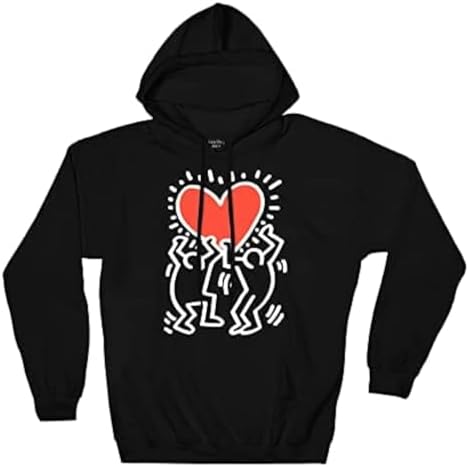 Ripple Junction Keith Haring Dancing Heart Pullover Hoodie for Men or Women