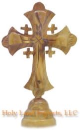 Olive Wood Standing Jerusalem Cross