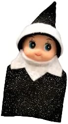 Baby Elf Doll - Newborn Elfs Figurine - Tiny Christmas Elves - Real - Girl - Boy - Full Body (Black)