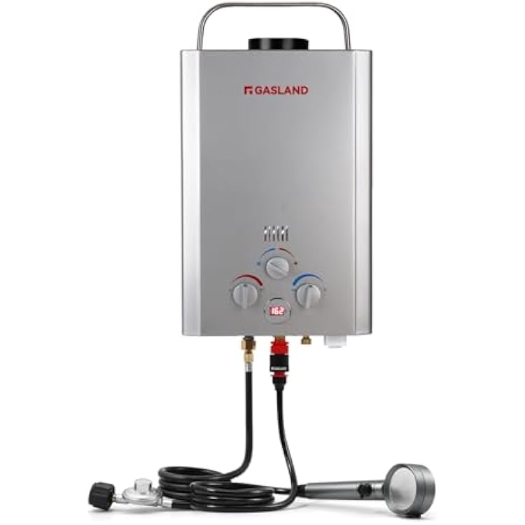 GASLAND BE158S Tankless Water Heater Propane CSA Certified, 41,000 BTU, 1.58 GPM, Digital Display & Multi-Protection Portable Hot Water Heater for Camping, RV, Off-Grid & Outdoor Showers