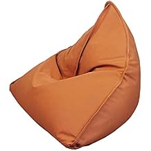 LEaHy Bean Bag Chair Cover Triangle Lazy Sofa Stuffed Bean Bag Storage Chair Cover (No Filler) Sofa Lazy Sack Soft Beanbag Chair Cover for Kids and Adults,Orange,105 * 120 * 90cm