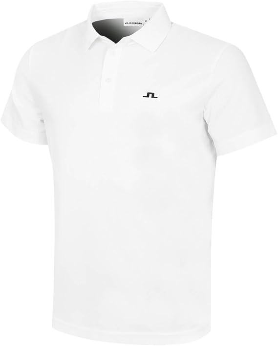J.Lindeberg Mens Bert Solid Moisture Wicking Golf Polo Shirt