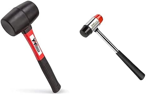 YIYITOOLS 16oz Rubber Mallet Black & 35mmDouble-Faced Soft Mallet