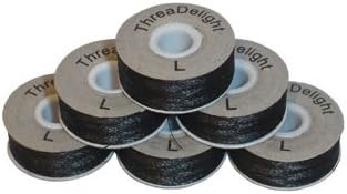 144 Prewound Bobbins - Black "L" Size Cardboard Sided