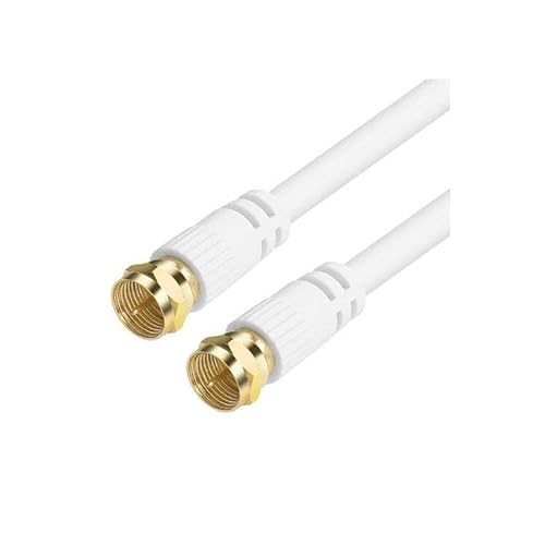 PrimeX Plus 0.5123510 Meter RG6 Full HD TV Satellite Cable, Gold end Antenna Cable, DVB-T, DVB-C, DVB-S, DVB-S2 White 3 Meters