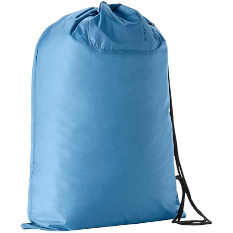 Eagle Creek Portable Laundry Sack - Packable Laundry Sack for Dirty Clothes - Lightweight & Portable - Recycled Materials - Drawstring Cinch Closure - Front Pocket Key Clip - Blue Dawn
