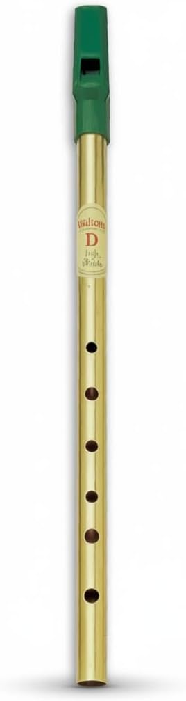 Waltons Brass Irish Whistle in Key of C For Beginners, Intermediate and Experts. Authentic Irish instrument Brass Tin Whistle