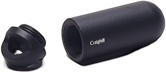 Craighill Key Capsule - Pill Container Keychain, Portable Vitamin Case for Travel, Camping & Everyday, EDC Accessory, Lightweight, Anodized Aluminum - Black