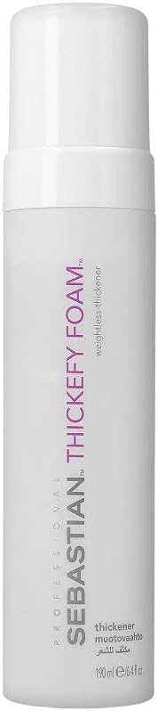 Sebastian Professional Thickefy Foam Volumising Weightless Hair Thickener for Fine Hair with Heat Protection, 190ml