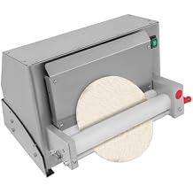 Electric Pizza Dough Roller Sheeter, 3-12 Inch Automatic Commercial Pizza Press, 450W 110V Stainless Steel Adjustable Thickness Dough Machine for Pizza Dough Create (3-12in)