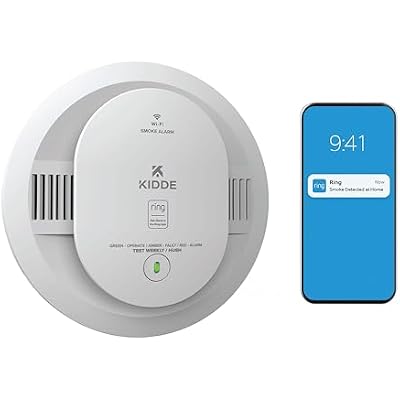 Kidde Smart Smoke Detector with Ring, AA Battery, RGSDR-RW