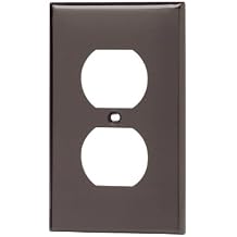 Leviton 1-Gang Duplex Device Receptacle Wallplate, Standard Size, Thermoplastic Nylon, Device Mount, 80703, Brown