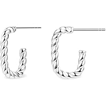 Poxtex Gold Plated Statement Chunky Dangle Stud Earrings for Women, Gold Plated Hoop Knot Claw Earrings Tarnish Free Jewelry for Women Gifts