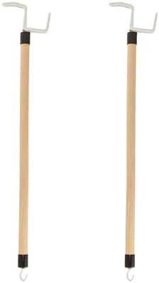 Cubii Health Deluxe Dressing Stick, 26" Long, Lacquered Wood with Reinforced Hook at End, 5/8" Diameter, Adaptive Dressing Aid Limits Bending & Reaching, Facilitates Putting Dressing Process, 2/PK