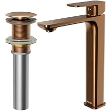 Karran Venda KBF512 Single-Handle Single Hole Vessel Bathroom Faucet with Matching Pop-up Drain in Brushed Gold