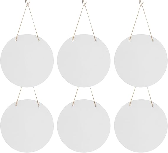 PYD Life 6 Pack 10" Round Sublimation Door Hanger Blanks Hardboard MDF