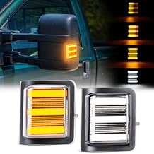 LED Side Mirror Turn Signal Lights Compatible with Super Duty F250/F350/F450/F550 2008-2016,Swithback Turn Signal Light & DRL Smoked Lens