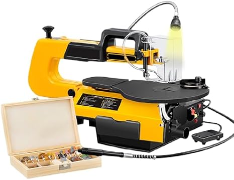 16-Inch Variable Speed Scroll Saw, 180W Motor, 400-1650 RPM, 45 Adjustable Table, Electric Fret Saw for Woodworking, Precision Cuts & Multi-Function Projects