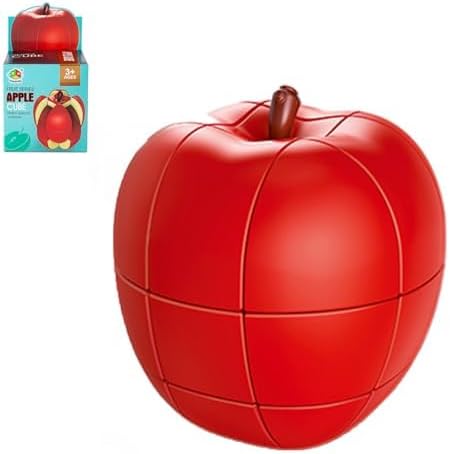 Magic Cube 3D Apple-shaped Fruit Cube Magic Speed Cube Specially Shaped Puzzle Cube for Developing Intelligence and Skill (Apple)