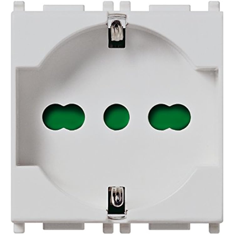 VIMAR 0R14210SL Presa a Muro universale con protezione 0R14210.SL Plana Universal Socket with SICURY Protection, 2PT 16A Silver