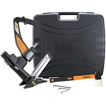 Freeman PFL618BR Pneumatic 3-in-1 15.5-Gauge and 16-Gauge 2" Flooring Nailer/Stapler with Flooring Mallet, Interchangeable Base Plates, and Case