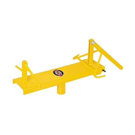 ESCO Manual Tire Spreader Turn-Table Style | Bench Mount Tire Repair Stand for Passenger & Light Truck Tires | Fits 11"24" Tires | Manual Tire Changer Accessory | Heavy-Duty Steel Tool Yellow