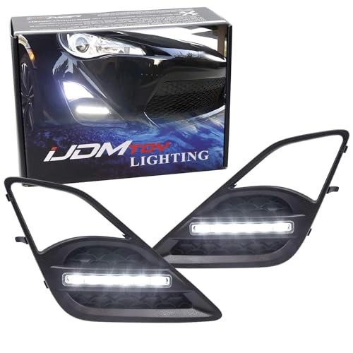 iJDMTOY OEM Fog Bezel Fit 6-LED High Power LED Daytime Running Lights DRL Kit Compatible with 2013-2016 Scion FR-S FRS