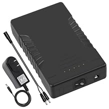 Talentcell 12V Rechargeable Lithium ion Battery Pack YB1206000, DC Output for LED Strip and CCTV Camera, 11.1V 6000mAh Portable Li-ion Batteries with ACDC 12.6V 1A Charger, Black