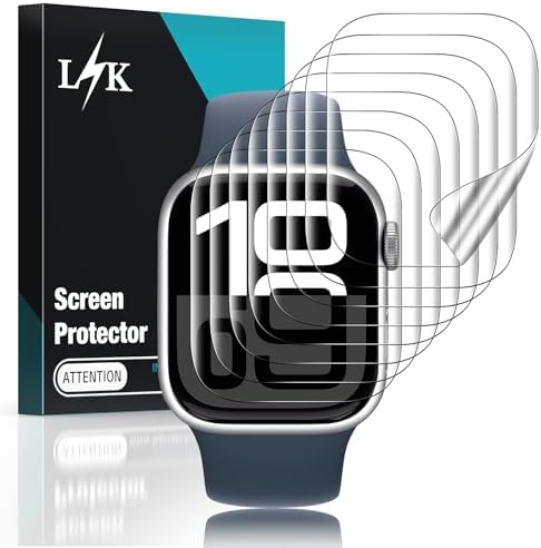 L K LK 8 Pack for Apple Watch Series 1110 Screen Protector 46mm- Self-Healing TPU Screen Protector, Anti Scratch 0 Bubble, HD Touch Sensitive, Upgrade Flexible Film for iWatch S1110 46mm
