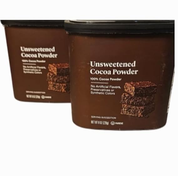 Natural Unsweetened Cocoa Powder | Made with 100% Cocoa | No Artificial Flavors, Preservatives or Synthetic Colors | 8oz/226g pack of 2