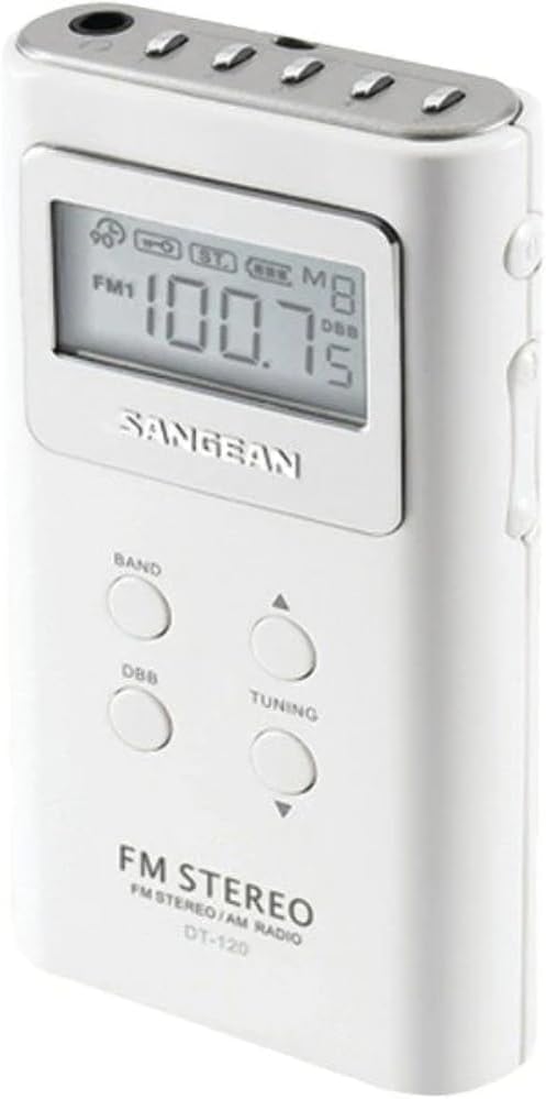 Sangean DT-120 White Pocket AM/FM Digital Radio (White)