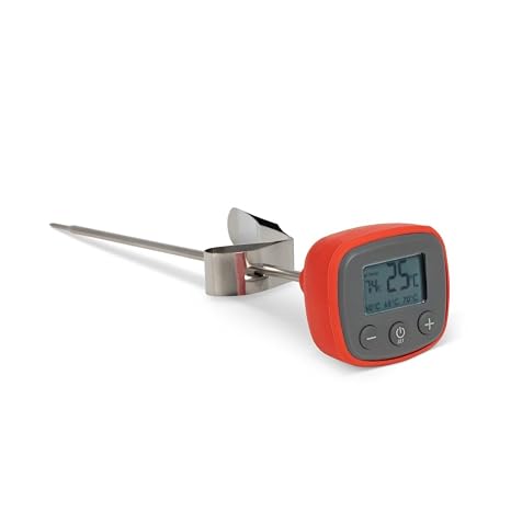 Digital Milk & Liquid Thermometer with Loud Temperature Alarm - 175mm Long Probe - Ideal for Coffee Frothing, Candle Making, Yogurt & Candy - Instant Read Food-Grade Stainless Steel