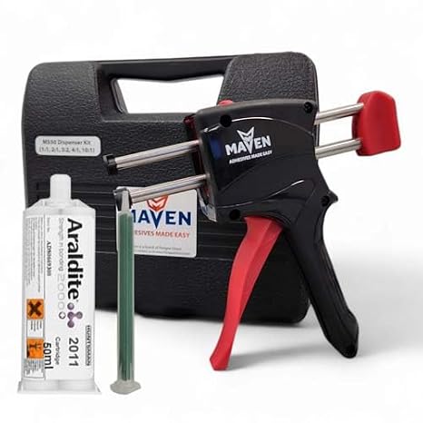 Huntsman Araldite 2011 Slow-Setting All-Purpose Epoxy - Variety of Packaging Sizes 50ml Cartridges 50ml Dispenser Kit