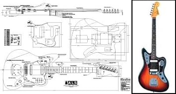 Plan of Fender Jaguar Electric Guitar - Full Scale Print