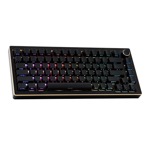 EPOMAKER Tide75 QMKVIA Wireless 75% Aluminum Mechanical Keyboard, Programmable Creamy Gaming Keyboard, Bluetooth2.4GhzUSB-C, with FR4 Plate for WinMac Black, Lemon Switch