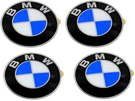 BMW Wheel Center Cap Emblems (4) OEM 64.5mm E46 E60 E90 E92; 36136767550