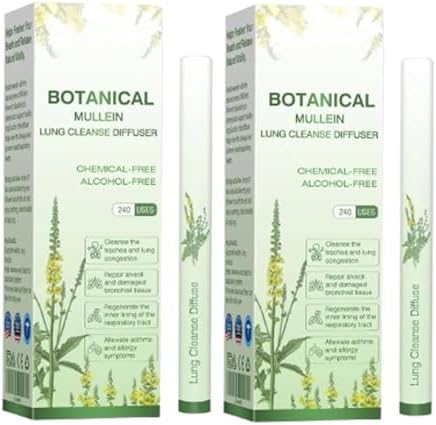 Botanical Mullein Lung Cleanse Diffuser, Mullein Inhaler Pen, Herbal Diffuser Pen, Herbal Lung Cleanse Purifier (2pcs)