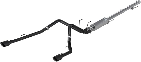 MBRP S5146BLK Black Coated 2 1/2" Dual Split Rear Cat Back through Stock Bumper