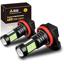 Alla Lighting H8 H11 LED Bulbs, Fog Lights or DRL Lamps Replacement 8000K Ice Blue 12V H11LL H8LL H16 for Cars, Trucks, Xtreme Super Bright 3030 36-SMD 12V Upgrade